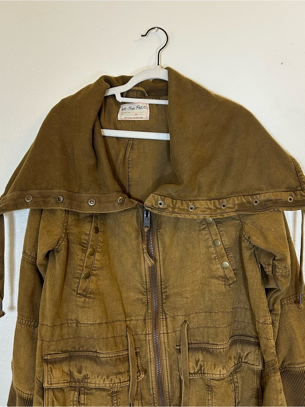 We The Free Surplus Future Parka XL Khaki Funnel Hooded Gorpcore Boho Hiking - Picture 8 of 13